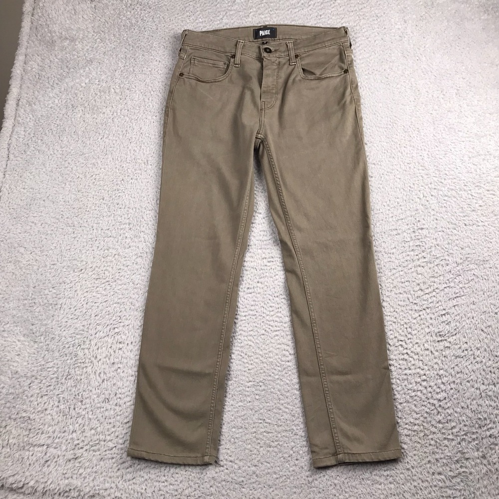 Paige Federal Jeans Mens 30 (31x27) Vintage Brown Slim Straight Stretch Denim